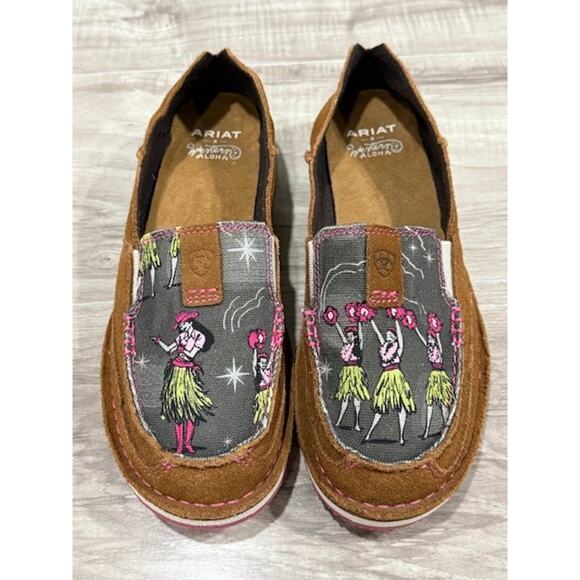 NEW Ariat Women's Cruiser Western Aloha Hula Shoes - Walnut - Size 9B - Picture 1 of 13
